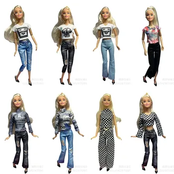 1 комплект модной газетной рубашки, брюк, брюк для куклы 1/6, праздничной одежды для куклы Барби, аксессуаров для одевания, игрушек для девочек, сделай сам