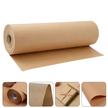 1 рулон подарочной упаковочной бумаги, Крафт-оберточная бумага, материал для упаковки подарков, подарочная оберточная бумага