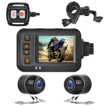 2,0-дюймовая камера/рекордер для вождения мотоцикла, водонепроницаемая спереди и сзади, широкоугольный двойной объектив высокой четкости 720P для всех моделей