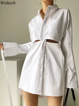 2023 Vestidos De Mujer Корейское Модное Платье для Женщин С Длинным Рукавом, Открытая Туника, Vestidos Femme, Трапециевидные Простые Платья С карманами