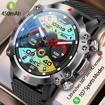 2023 Новые мужские смарт-часы в камуфляжном стиле на открытом воздухе Многофункциональные Спортивные часы для определения состояния здоровья IP67 Водонепроницаемые часы для вызова Bluetooth
