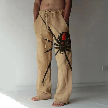 2023 Повседневные хлопчатобумажные брюки с этническим принтом, мужские брюки в стиле хип-хоп с эластичной резинкой на талии, мешковатые широкие брюки на завязках, Высокое качество S-3XL