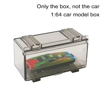 4 шт./компл. Коробка для хранения игрушек модели автомобиля 1:64, пылезащитный чехол для модели игрушечного автомобиля, Прозрачная акриловая витрина с независимой дверцей, серый