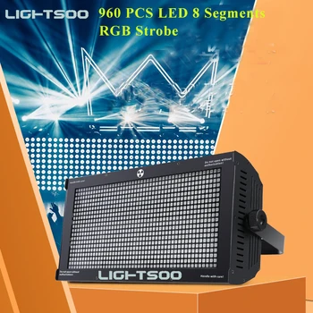 4 Шт./Лот 960 ШТ. LED 8 Сегментов RGB Strobe Light Voice Led Дискотека Полноцветная Вспышка Вечеринка Свадебный Концерт Сценический Эффект