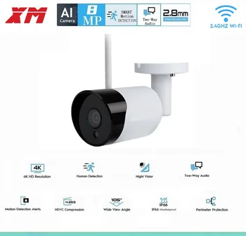 4K WIFI 8.0MP H.265 + IP-Камера Наружная Система Видеонаблюдения P2P Телефон Пульт Дистанционного Управления 4MP 8MP Беспроводная Камера Видеонаблюдения