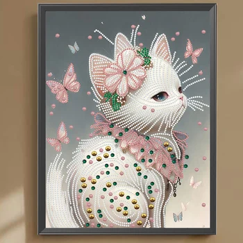 5D DIY Частичный набор для алмазной живописи с дрелью специальной формы Cat Home Decoration