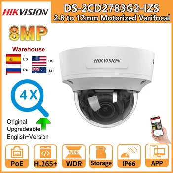 8-Мегапиксельная IP-камера Hikvision 4K Security DS-2CD2783G2-IZS AcuSense с 4-кратным Зумом 2,8–12 мм с моторизованным Переменным Фокусным расстоянием Видеонаблюдения