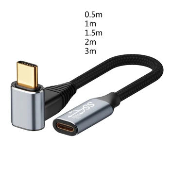 90 Градусов 10 Гбит/с USB C кабель Type C кабель быстрой зарядки Правый кабель Без оплетки Зарядный шнур для S10