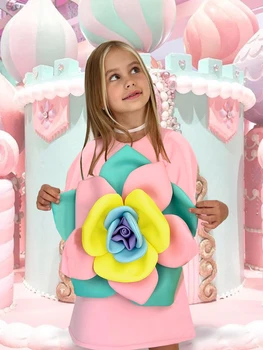 Candy Princess Элегантная Цветочная новинка для подростков в платье на Рождество, День рождения, праздничная Детская одежда, детский праздничный костюм, одежда для маленьких девочек