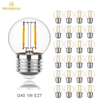 E27 1W LED Small Globe Night Bulb Dimmable G40 Эквивалент 10W Винтажная Лампа Эдисона Низкой Мощности Для Люстр Vanity String Light