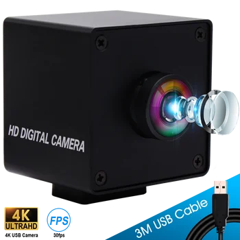 ELP 4K Камера Широкоугольный Объектив Рыбий Глаз 1/2.5 Дюйма IMX317 3840x2160 30 кадров в секунду Высокоскоростной Бесплатный Драйвер USB Модуль Камеры для ПК