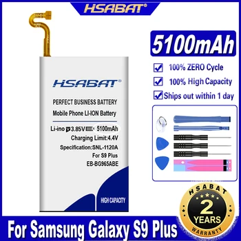 HSABAT EB-BG965ABE Аккумулятор емкостью 5100 мАч для Samsung Galaxy S9 Plus/S9 + G9650 G965 G965F G965A G965T G965S G965R4 G965V Батареи