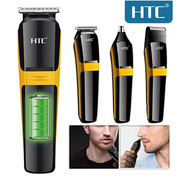 HTC Hair Trimmer 3 в 1 Профессиональные мужские Машинки для стрижки волос и бороды, набор для ухода за телом, Косметический набор для бороды, Триммер для лица, носа и ушей