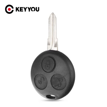 KEYYOU 3 Кнопки Дистанционного Ключа Автомобиля Чехол Для Mercedes Benz Smart Fortwo 450 Forfour Roadster Chiave Uncut Blade Key Shell Case