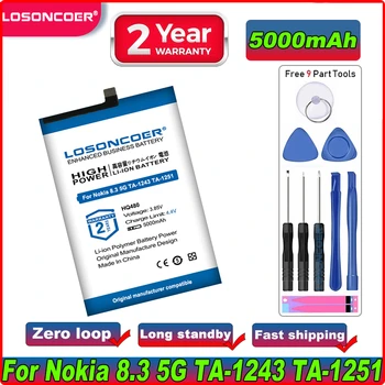 LOSONCOER 5000 мАч Аккумулятор мобильного телефона HQ480 для Nokia 8.3 5G TA-1243 TA-1251 + Бесплатные инструменты