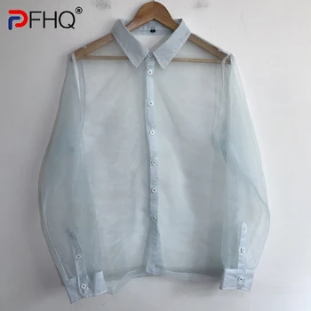 PFHQ Летние мужские перспективные топы из органзы, шикарные Универсальные рубашки с защитой от солнца, Персонализированные рубашки для темперамента 21Z1555