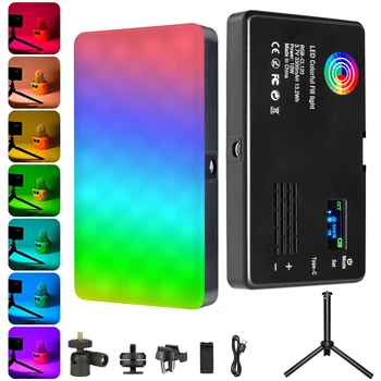 RGB LED Video Light Photography Заполняющая Панель Освещения Камеры CRI95 + 2500-9000K ЖК-Дисплей 