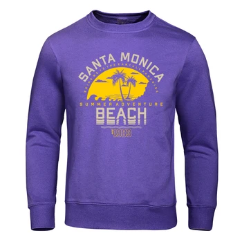 Santa Monica Summer Adventure Beach Estd 1983 Толстовка С Капюшоном Мужской Спортивный Флисовый Топ, Пуловер, Модные Пуловеры, Уличные Мягкие Толстовки Для Мужчин