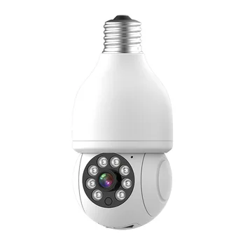Wi-Fi Камера безопасности, 2-Мегапиксельная панорамная камера ночного видения 1080P, 360 °, Двусторонний звук, цоколь лампы E27, мгновенные оповещения
