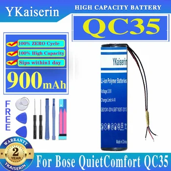 YKaiserin Сменный Аккумулятор для Bose QuietComfort QC 35 QC35 II 45 QC45 Аккумулятор 3-проводной 750 мАч/900 мАч Литий-Полимерный Batteria