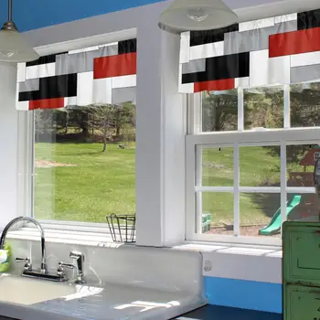 Балдахин без подкладки Современные черные кухонные шторы Стильный декор окна для современного вида Плотные шторы балдахин