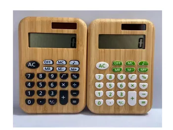Бамбуковый калькулятор LIZENGTEC Fashion Business Finance, работающий на солнечных батареях, 8 цифр
