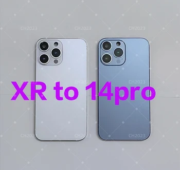 Блестящий корпус Diy для iPhone XR, подобный шасси 14 Pro XR, Преобразуется в заднюю панель большой камеры 13Pro для моделей A1984, A2105, A2106, A2107