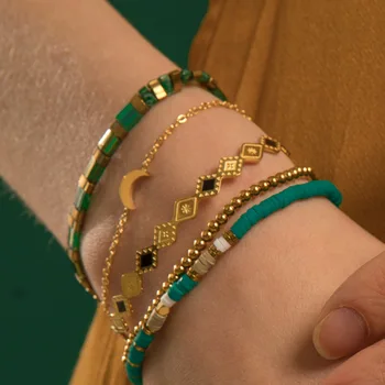 Винтажные Круглые браслеты в стиле Панк-Бохо для женщин Золотого цвета, Открывающиеся браслеты из нержавеющей стали, Модные Металлические свадебные украшения, подарки