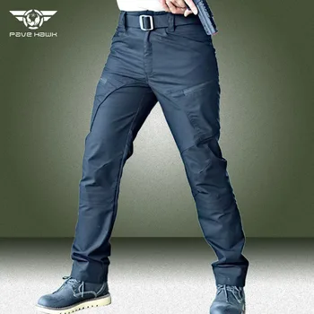 Водонепроницаемые брюки-карго, мужские военные Износостойкие тактические брюки с несколькими карманами, осенние армейские рабочие брюки Rip-Stop на открытом воздухе