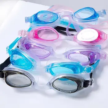 Водонепроницаемые прозрачные очки для плавания для мужчин, взрослых, детей, Легкие очки для плавания, Регулируемые противотуманные разноцветные солнцезащитные очки