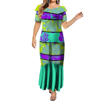 Высококачественное платье с короткими рукавами, состоящее из двух частей, женское платье в Самоа-полинезийском племенном этническом стиле, поддержка кастомизации