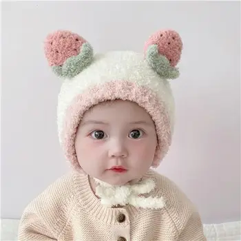Детская шапка Осенне-зимняя Милая Супер Милая детская теплая плюшевая шапка для мальчиков и девочек, вязаный пуловер для малышей, тренд на шапку