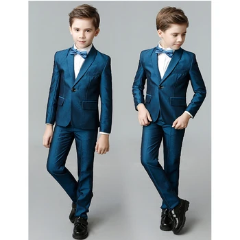 Детский строгий костюм из двух частей, Блейзер + брюки 2023, Новые наряды для мальчиков в цветочек, детский костюм ведущего для фортепианного представления на свадьбе