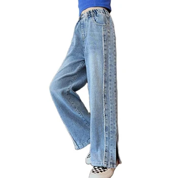 Джинсы для девочек Детские джинсы в полоску для девочек Повседневный стиль Детские джинсы Весенне-осенняя одежда для девочек 6, 8, 10, 12, 14