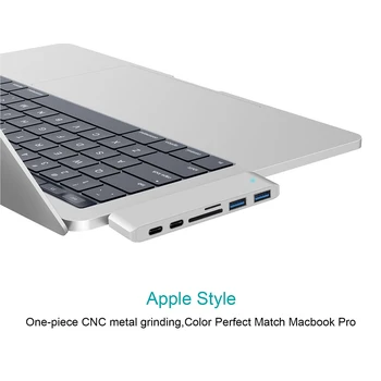 Для Apple MacBook Pro Air двойной концентратор Type-C 2 порта USB 3.0 Адаптер для чтения карт памяти TF