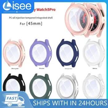 Для Samsung Galaxy Watch5 Smartwatch Защитный чехол Защитная крышка экрана Защитная Оболочка Прозрачный Стеклянный корпус часов