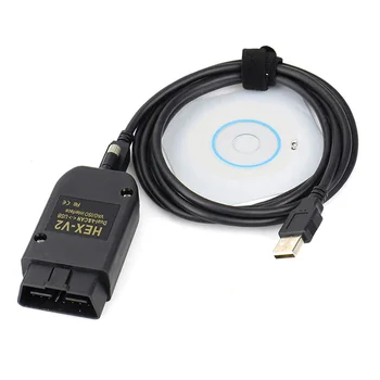 Для VAG COM 22.3 OBD2 Сканер HEX V2 USB для Golf A6 Skoda Seat Неограниченное количество VINs ATMEGA162 + 16V8 + FT232RQ