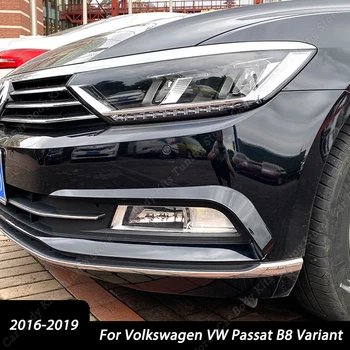Для Volkswagen VW Passat B8 Variant 2016 2017 2018 2019 Глянцевый Черный ABS Передние противотуманные фары, рамки, накладка, автомобильные аксессуары