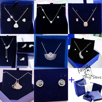 Женский изысканный весенний ювелирный набор из серебра 925 пробы, браслет, ожерелье, серьги, драгоценные камни