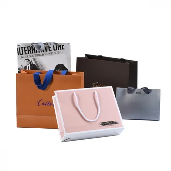 Изготовленные на заказ хозяйственные сумки для одежды розовая упаковка подарочного бумажного пакета с ленточной ручкой роскошные сумки для ювелирных изделий/ косметики с логотипами