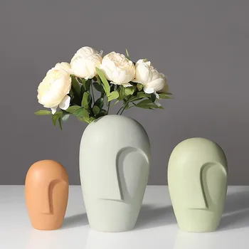 Керамическая ваза в скандинавском стиле, Цветочный горшок, Декор для дома, офиса, кабинета, гостиной, интерьера