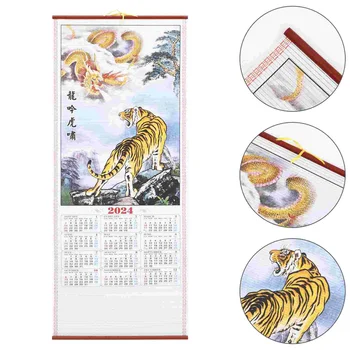 Китайский Календарь Прокрутка Бумажного календаря Подвесной Бумажный Календарь Подвесной Календарь Года Дракона