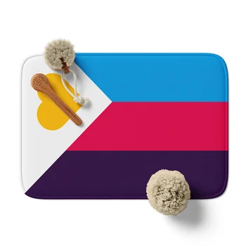 Коврик для ванной с флагом гордости Aertemisi Tricolor Polyamory с нескользящей впитывающей основой, супер Уютный фланелевый коврик для пола, ковер