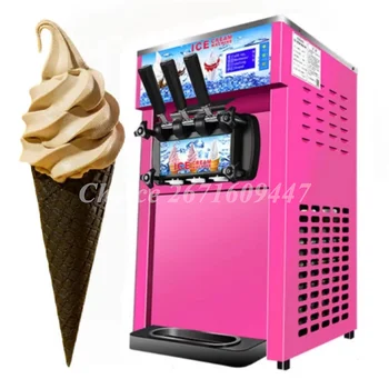 Коммерческая машина для производства мороженого из нержавеющей стали Tricolor Ice Cream Maker Настольное Оборудование для замораживания сладких рожков
