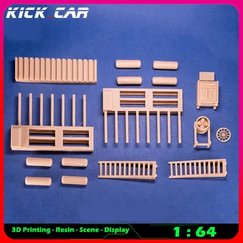 Комплект машин Kickcar мощностью 1/64 Лошадиных Силы Система обнаружения шасси Модель из неокрашенной смолы Аксессуары для гаражных игрушек