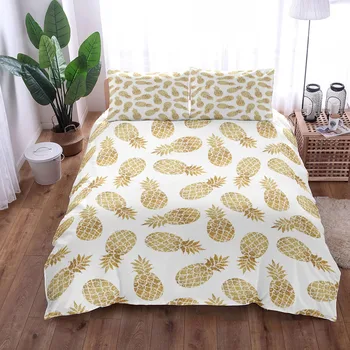 Комплект пододеяльников Golden Pineapples США King Queen, комплект постельного белья полного размера Twin