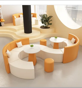 Креативный офисный диван для отдыха S-типа, библиотека учебного заведения, встреча гостей, прием комбинации диванов неправильной формы