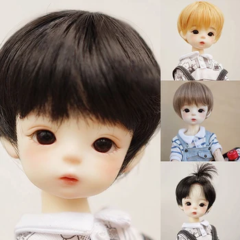 Кукольный парик BJD для кукол 1/3 1/4 1/6 размера, аксессуары для кукол, Парик, игрушечный локон для кукол, высокотемпературный шелк, короткие волосы для мальчиков-кукол