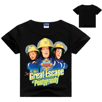 Летние модные футболки с короткими рукавами для мальчиков от 2 до 16 лет, топы для маленьких девочек, детская футболка Fireman Sam, детская футболка, детская одежда