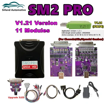 Лучшее качество Полночиповая Фиолетовая плата V2.21.22 Аппаратное обеспечение SM2 PRO НОВЫЙ Загрузочный Светодиодный Дисплей VCI J2534 V3 Обновление 3LED GPT Кабель VP233